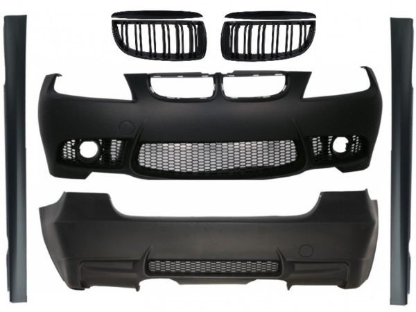 Karosserisett egnet for BMW E90 3 Series 04-08 Non-LCI M3 Design med Grill Dobbel Stripe Piano Svart |