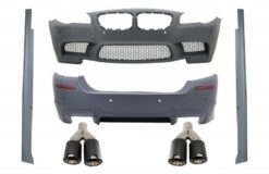 stylingpakke - BMW F10 5 -serie (2011+) Støtfanger /bak Sideskjørt Dobbel Twin Eksoshaler Carbon M5 Design med PDC og SRA