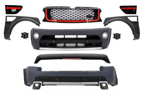 Karosserisett egnet for Land Range Rover Sport L320 Facelift (2009-2013) Autobiography Design Black / Red Grille Edition