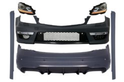 Karosserisett egnet for Mercedes C-klasse W204 (2007-2015) Facelift C63 Design med frontlykter Daytime LED DRL