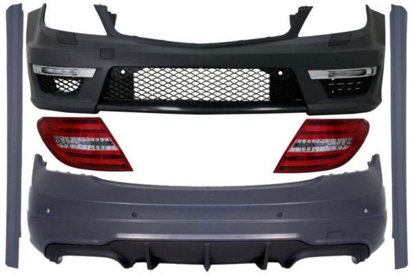 Karosserisett egnet for Mercedes C-klasse W204 (2007-2015) Facelift C63 Design med LED-baklys