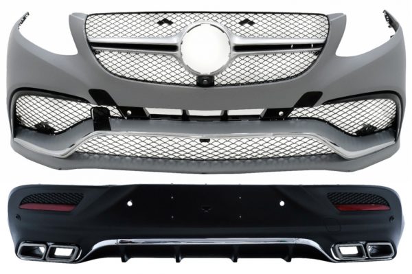 Karosserisett egnet for Mercedes GLE Coupe C292 Sport Line (2015-2019) med krom lyddemperspisser |