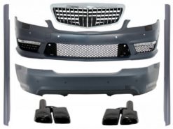 Karosserisett egnet for Mercedes S-klasse W221 (2005-2011) S63 S65 Design med frontgitter og eksospottespisser
