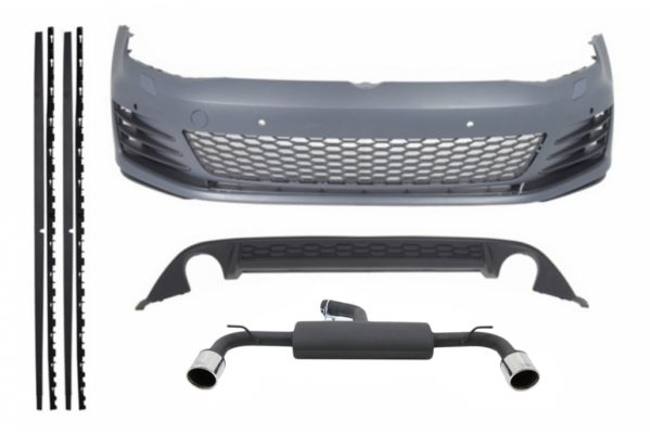 Karosserisett egnet for VW Golf 7 VII 2013-2016 GTI Design med komplett eksosanlegg