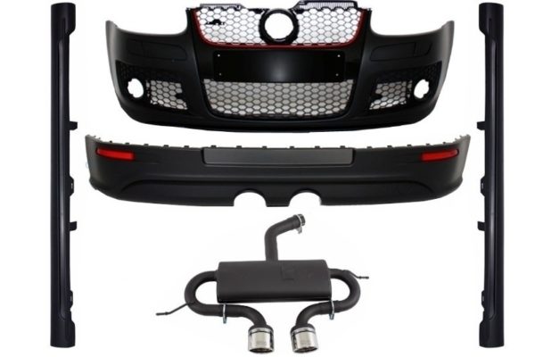 Karosserisett egnet for VW Golf Mk 5 V Golf 5 (2003-2007) GTI R32 Design med komplett eksosanlegg