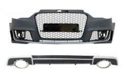 Karosserisett med diffuser og eksosspisser egnet for AUDI A3 8V Sedan Cabrio (2012-2015) RS3 Design
