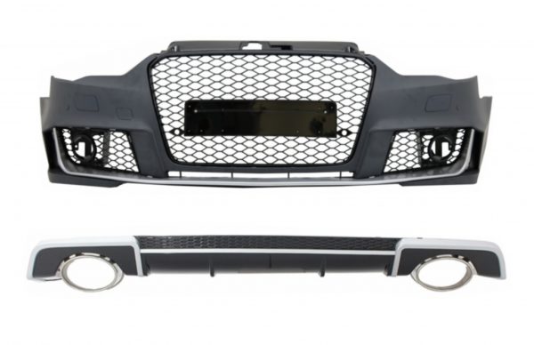 Karosserisett med diffuser og eksosspisser egnet for AUDI A3 8V Sedan Cabrio (2012-2015) RS3 Design |