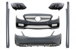 Karosserisett med fulle LED-frontlykter egnet for Mercedes C-klasse W205 Sedan (2014-2018) C63 Design