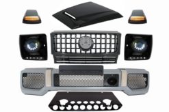 Karosserisett med gitter egnet for Mercedes G-Klasse W463 (2005-2012) GT-R Panamericana Design LED Bi-Xenon frontlykter