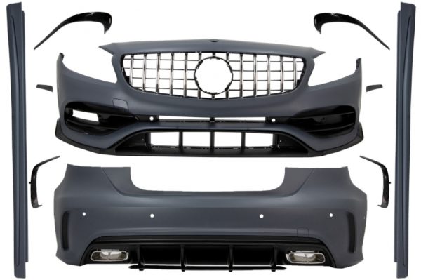 Karosserisett med gitter egnet for Mercedes A-Klasse W176 (2012-2018) Facelift A45 Design |