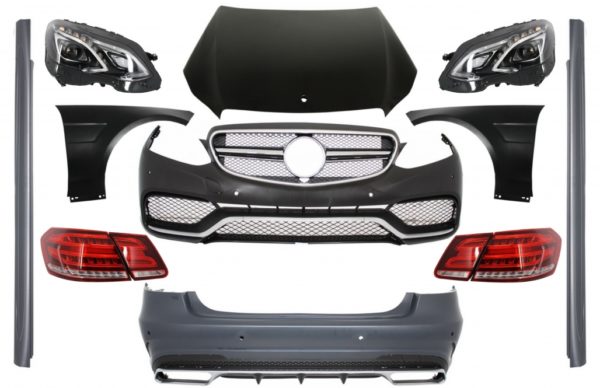 Karosserisett med LED-frontlykter og lysstang baklykter egnet for MERCEDES E-klasse W212 Facelift (2013-2016) E63 Design |