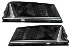 Støtfanger nedre gitter ACC-deksler Sidegitter egnet for Audi A4 B9 Sedan Avant (2016-2018) RS4 Design Silver Edition