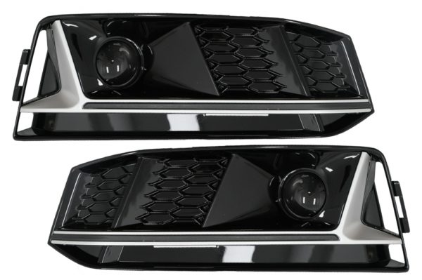 Støtfanger nedre gitter ACC-deksler Sidegitter egnet for Audi A4 B9 S-Line Sedan Avant (2016-2018) RS4 Design Silver Edition |