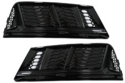 Støtfanger Nedre Grilldeksler Sidegitter egnet for Audi A4 B9 Sedan Avant (2016-2018) RS4 Design Black Edition