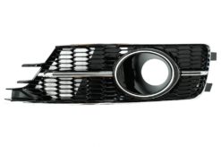 Alternative view of Støtfanger Nedre Grilldeksler Sidegitter egnet for AUDI A6 C7 4G Facelift (2015-2018) Piano Black & Chrome