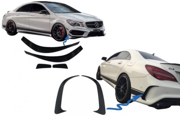 Støtfanger Splittere Finner Aero Side Vent Canards egnet for Mercedes CLA W117 C117 X117 (2013-2016) CLA45 Design |