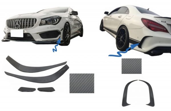 Støtfanger Splittere Finner Aero Side Vent Canards egnet for Mercedes Benz CLA W117 C117 X117 (2013-2016) CLA45 A-Design Carbon Film |