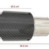 Karbonfiber eksospottespisser polert utseende Innløp 6,1 cm |
