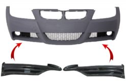 Carbon Front Splitters Spoiler egnet for BMW 3-serie E90 E91 Sedan Touring (2005-2008) kun M-tech støtfanger