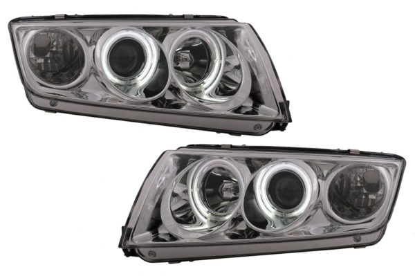 CCFL Angel Eyes frontlykter egnet for Skoda Fabia (12.1999-2008) Chrome