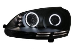 Alternative view of CCFL Angel Eyes LED-frontlykter egnet for VW Golf V 5 Jetta 5 (2004-2009) Svart