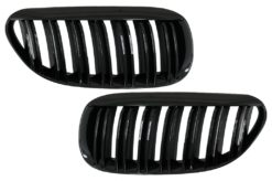 Sentral nyregitter foran egnet for BMW 6-serie E63 E64 LCI Pre-LCI (2004-2010) M Design Double Stripe Piano Black