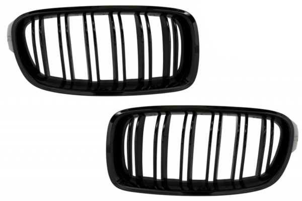 Sentralgitter Nyregitter egnet for BMW 3-serie F30 F31 (2011-up) Double Stripe M Design Piano Black