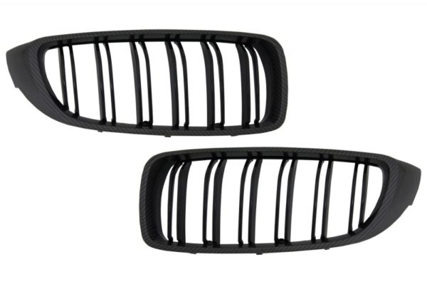 Sentralgitter Nyre egnet for BMW 4-serie F32 F33 F36 (2013-03.2019) Double Stripe M Design Carbon Film Coated |