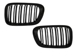 Sentrale nyregitter egnet for BMW 3-serie E46 Coupe Cabrio 2 dører uten ansiktsløftning (1999-2002) Double Stripe M Design Piano Black