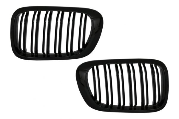 Sentrale nyregitter egnet for BMW 3-serie E46 Coupe Cabrio 2 dører uten ansiktsløftning (1999-2002) Double Stripe M Design Piano Black |