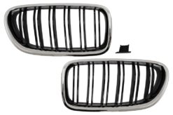 Sentral nyregitter egnet for BMW 5-serie F10 F11 (2010-2017) Kromramme Piano Black Double Stripe