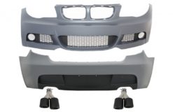 Komplett karosserisett med doble eksospotter Carbon Fiber Matt egnet for BMW Series 1 E81 E87 Hatchback (2004-2011) M-Technik M Sport Design Uten PDC