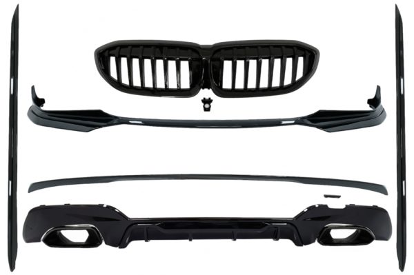 Komplette karosserisett-forlengelser egnet for BMW 3-serie G20 Sedan G21 Touring (2018-opp) M340i Competition Design Black Tips