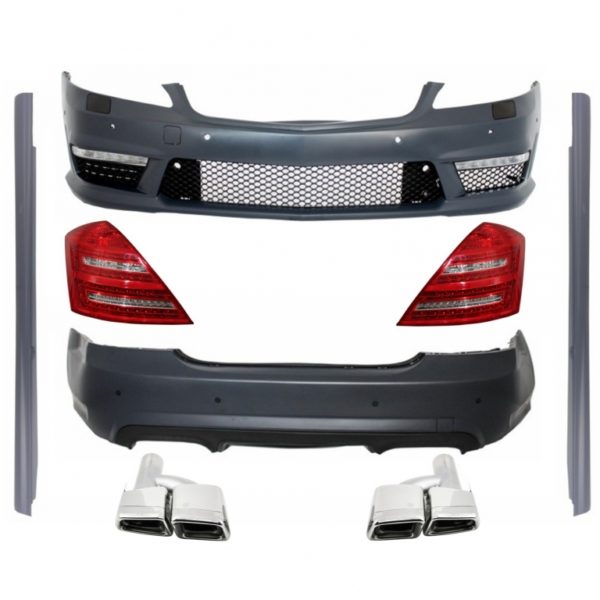 Komplett karosserisett egnet for MERCEDES-Benz S-Klasse W221 Eksospottespisser og LED-baklykter 2005-2011 (LWB) A-Design |