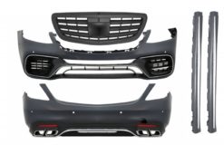 Stylingsett - Mercedes S-Klasse W222 Facelift (2013-06.2017) S63 Design med grill sort matt