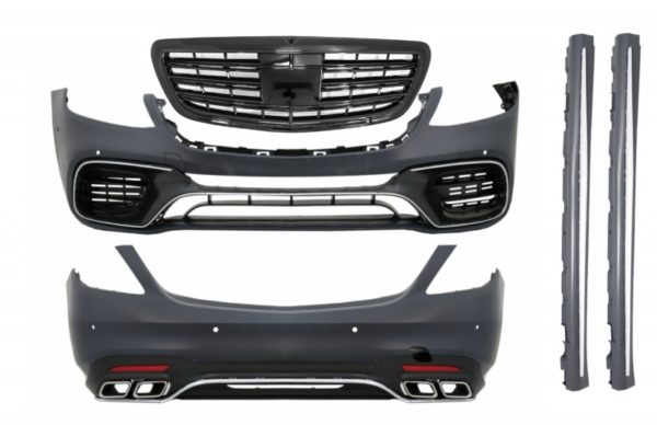 Stylingsett - Mercedes S-Klasse W222 Facelift (2013-06.2017) S63 Design med grill Piano Sort |