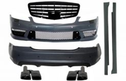 Komplett karosserisett egnet for Mercedes S-klasse W221 (2005-2011) LWB med frontgitter og eksospottespisser Piano Black