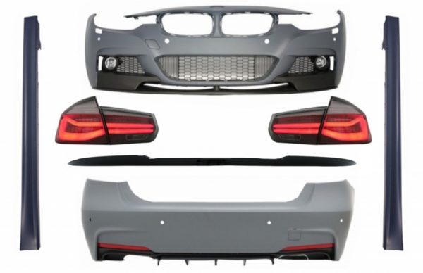 Stylingsett - BMW 3-serie F30 (2011-2019) med Bagasjeromsspoiler og LED-baklykter Dynamisk sekvensielt svinglys M-ytelsesdesign |