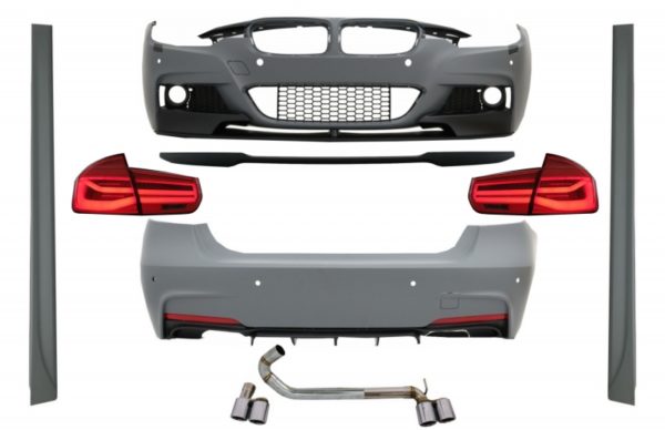 Komplett karosserisett egnet for BMW 3-serie F30 (2011-2019) M-Performance Design med Trunk Spoiler og LED-baklykter Dynamic |