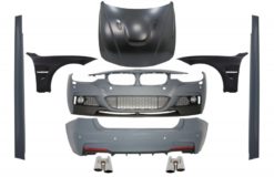 Komplett karosserisett egnet for BMW 3-serie F30 (2011-2019) M-Performance-design med frontskjermer og panserpanser og lyddemperspisser krom