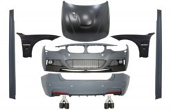 Komplett karosserisett egnet for BMW 3-serie F30 (2011-2019) M-Performance-design med frontskjermer og panserpanser og lyddemperspisser Carbon Shiny