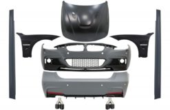 Komplett karosserisett egnet for BMW 3-serie F30 (2011-2019) M-Performance-design med doble tvillingspisser karbon og forskjermer og panserpanser