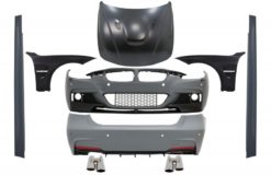 Komplett karosserisett egnet for BMW 3-serie F30 (2011-2019) M-Performance-design med doble tvillingspisser og frontskjermer og panserpanser