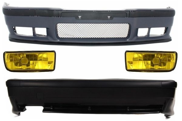 Komplett karosserisett egnet for BMW 3er E36 (1992-1998) M3 Design med gule tåkelys