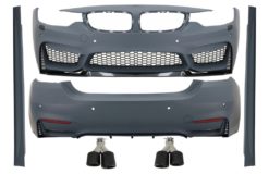 Komplett karosserisett egnet for BMW 4-serie F32 F33 Coupe Cabrio (2013-2019) med doble doble eksospotter Carbon Fiber M4-design
