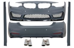 Komplett karosserisett egnet for BMW 4-serie F32 F33 Coupe Cabrio (2013-2019) med forkrommet eksospottespisser M4 Design
