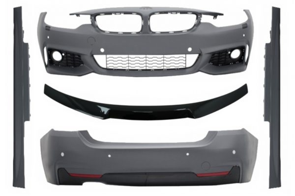 Komplett karosserisett egnet for BMW 4-serie F32 Coupe (2013-up) med bagasjeromspoiler Piano Black Sport Design