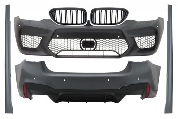 Komplett kroppssett egnet for BMW 5-serie G30 (2017-2019) M5 Design med sentrale nyregitter Double Stripe M Design Piano Black |