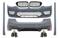 Komplett karosserisett egnet for BMW 5-serie G30 (2017-opp) med sentralgitter doble striper og doble doble eksospotter Carbon Fiber Matt M5 Design