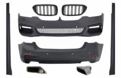 Komplett karosserisett egnet for BMW 5-serie G30 (2017-opp) med sentrale nyregitter og eksospottespisser M-Tech-design uten Distronic